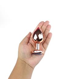 Plug Anal Rose no Tamanho "G" com Pedra Brilhante na Base em Formato de Coração - Intt Toys | 8,1 x 4,0 cm | Disponível em 10 Cores