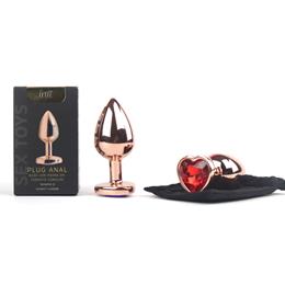 Plug Anal Rose no Tamanho "G" com Pedra Brilhante na Base em Formato de Coração - Intt Toys | 8,1 x 4,0 cm | Disponível em 10 Cores