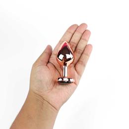 Plug Anal Rose no Tamanho "M" com Pedra Brilhante na Base em Formato de Coração - Intt Toys | 7 x 3,3 cm | Disponível em 10 Cores