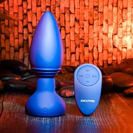 Plug Anal Recarregável em Silicone Aveludado com 7 Vibrações, 3 Velocidades e Controle Remoto sem Fio - Evolved Smooshy Tushy | 8,5 x 4,3 cm