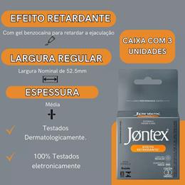 Preservativo com Espessura Média e Efeito Retardante - Jontex Linha Performance | 3 Unidades