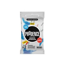 Preservativo Extra Fino com Efeito Retardante - Prudence Sensações | 3 Unidades