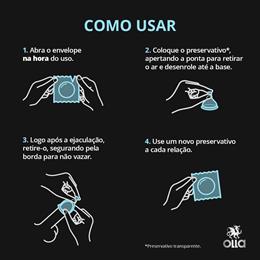 Foto 2 do produto Preservativo Masculino com Efeito Refrescante - Olla Ice - 6 Unidades