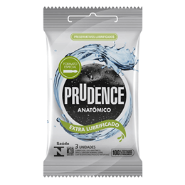 Prudence Anatômico - Preservativo Extra Lubrificado - 3 Unidades