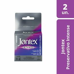 Preservativo Texturizado com Efeito Refrescante e Espessura Média - Jontex Intense | 2 Unidades