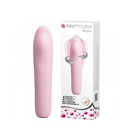 Vibrador Simulador de Sexo Oral Feminino Recarregável com 4 Modos de Rotação e 4 Modos de Vibração - Pretty Love Burke - 17 x 3,6 cm | Disponível em 2 Cores