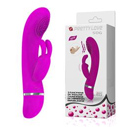 Vibrador Ponto G com 3 Intensidades de Pulsação e Estimulador Clitoriano com 7 Funções de Vibração - Pretty Love Sog | 19 x 3,5 cm