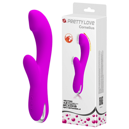 Vibrador Estimulador de Ponto G e Clítoris em Silicone com Aquecimento e 12 Modos de Vibração - Pretty Love Cornelius | 21,5 x 3,5 cm