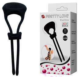 Anel Peniano em Soft Touch com Vibração Única - Pretty Love Curitis | 13,5 x 4,7 cm | Cor: Preto