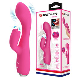 Vibrador Estimulador de Ponto G e Clítoris Recarregável em Silicone com 12 Modos de Vibração e 3 Movimento de Língua - Pretty Love Doreen | 11,3 x 3,8 cm | Disponível em 2 cores
