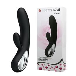Foto 2 do produto Vibrador com Estimulador de Clítoris e Ponto G Recarregável com 12 Modos de Vibração - Pretty Love Elmer | Disponível em 2 Cores