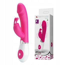 Foto 1 do produto Vibrador Estimulador de Ponto G e Clítoris em Forma de Coelho com 30 Níveis de Vibração - Pretty Love Gene | 9,8 x 3 cm | Disponível em 2 Cores