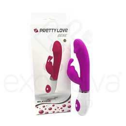 Foto 3 do produto Vibrador Estimulador de Ponto G e Clítoris em Forma de Coelho com 30 Níveis de Vibração - Pretty Love Gene | 9,8 x 3 cm | Disponível em 2 Cores