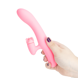 Vibrador de Ponto G com 7 Modos de Vibração e Estimulador de Clitóris com 4 Funções de Rotação - Pretty Love Gina | 12 x 3,6 cm