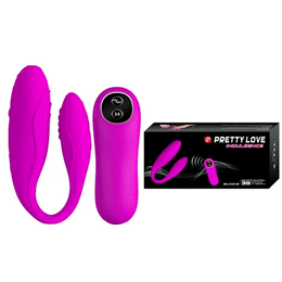 Foto 2 do produto Vibrador para Casais com 30 Níveis de Vibração, Controle Remoto sem Fio e Recarregável - Pretty Love Indulgence | 9 x 2,8 cm