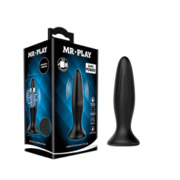 Massageador Plug Anal com Vibro Recarregável em Silicone com 12 Modos de Vibrações - Pretty Love Mr Play - 10,3 x 3,2 cm
