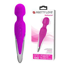 Massageador Recarregável com 7 Modos de Vibração, 5 Velocidades e Resistência à Água - Pretty Love Nathaniel | 27 x 4,5 cm