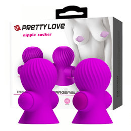 Pretty Love Nipple Sucker - Estimulador Duplo de Mamilos Recarregável com Sucção e 12 Modos de Vibração - 7,5 x 4,5 cm