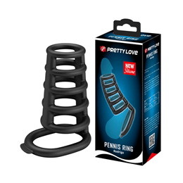 Anel Peniano Duplo para Pênis e Escroto em Silicone - Pretty Love Pennis Ring Rodrigo