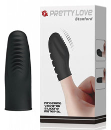 Pretty Love Stanford - Capa Para Dedo em silicone com Vibração e Textura Estimuladora - 6,8 x 3,3 cm