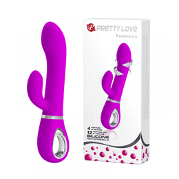 Vibrador Rotativo com Estimulador de Clítoris, Recarregável em Silicone com 4 Modos de Rotação e 12 Modos de Vibração - Pretty Love Ternence - 19,8 x 3,3 cm