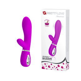 Vibrador Estimulador de Ponto G e Clítoris em Silicone Super Macio com 7 Modos de Vibrações e Recarregável - Pretty Love Thomas | 10 x 3,7 cm