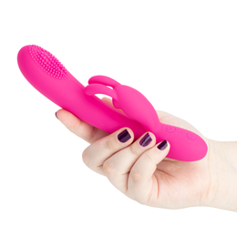 Vibrador Rabbit com 3 Intensidades de Dedilhado, 7 Modos de Vibração, Recarregável e Resistente à Água - Pretty Love | 11 x 3,5 cm
