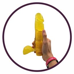 Adão & Eva - Prótese em Formato de Pênis em Gel com Escroto, Vibrador e Aroma de Abacaxi - 20 x 4,5 cm