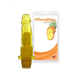 Prótese em Gel no Formato de Pênis com Multivelocidade e Aroma de Abacaxi - Adão & Eva | Disponível em 3 Tamanhos