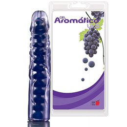Prótese em Formato de Pênis Slin Style em Gel Articulado com Aroma Uva - 18 x 2,5 cm
