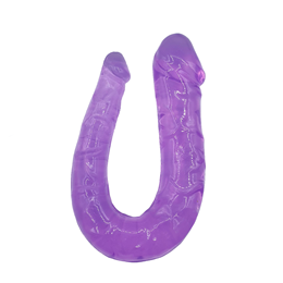 Foto 5 do produto Prótese Peniana Dupla em Jelly com Glande Definida e Veias - Double Dong | 28 x 3,2 cm | Disponível em 4 Cores