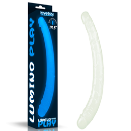 Prótese Peniana Dupla em TPE Fosforescente - Lovetoy Lumino Play Double Dildo 14.5'' | 37 x 3,6 cm