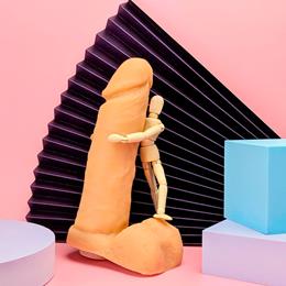 Prótese Peniana Realística com Glande Definida, Veias Salientes, Escroto e Vibração Multivelocidade - Pura Luxúria | 13 x 3,9 cm