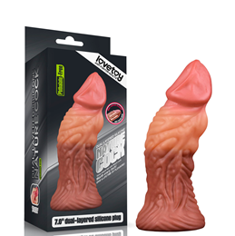 Prótese Peniana em Silicone Texturizado com Curvatura, Glande Saliente e Ventosa - Lovetoy Nature Cock 7.0" | 16 x 5,3 cm