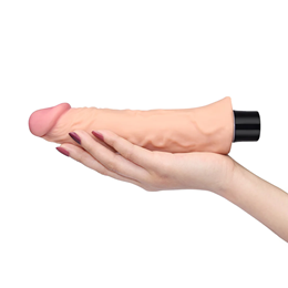 Prótese Realística no Formato de Pênis em Cyberskin com 10 Tipos de Vibrações - Real Softee 8.3" Long | 19,2 x 4,1 cm