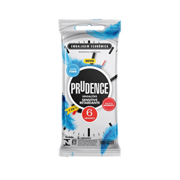 Prudence Sensações - Preservativo Extra Fino com Efeito Retardante - 6 Unidades