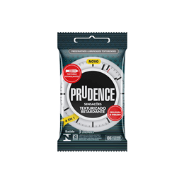 Preservativo em Látex com Lubrificante Retardante na Parte Interna e Textura Externa - Prudence Sensações - 3 Preservativos