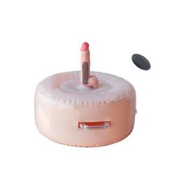 Puff Inflável com Prótese Peniana, Bullet Recarregável, 10 modos de Vibração e Controle Remoto - Fuck Seat With Remote Vibes