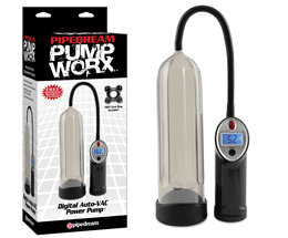Foto 1 do produto Pump Worx Digital Auto-VAC Power Pump - Bomba Peniana Elétrica com Manômetro Digital (GRÁTIS ANEL MEGA STRETCH) - 21 x 7,5 cm