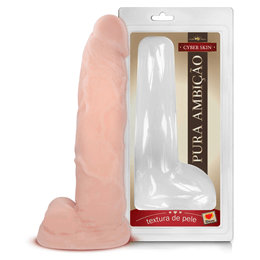 Prótese de Pênis em Cyberskin com Escroto e Veias e Resistente à Água - Sexy Fantasy Pura Ambição | 23 x 6 cm
