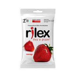 Preservativo Masculino Lubrificado com Aroma de Morango - Rilex Aromatizados - 3 Unidades