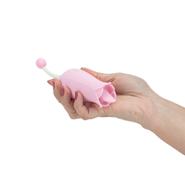 Bullet em Silicone no Formato de Rosa com Linguinha, 10 Modos de Vibração e Recarregável - S-Hande Dora | 16,2 x 4,4 cm