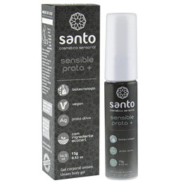 Gel Anestésico Unissex com Prata Ativa - Santo Cosméticos Funcionais Sensible Prata + | 15 G