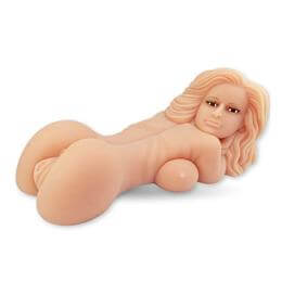 Foto 2 do produto Masturbador em Cyberskin com Forma de Corpo Feminino com 3 Canais Penetráveis - Senina Sexual Doll | 66 x 26 cm