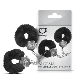 Foto 1 do produto Sexy Fantasy - Algemas de Metal com Capa de Pelúcia | Cor: Preto