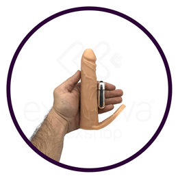 Anel Companheiro com Pênis Realístico e Cápsula Vibratória - Sexy Fantasy Pura Luxúria | 15,5 x 3,4 cm