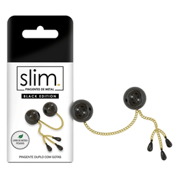 Pingente Duplo com Detalhes de Gotas, Feito em Metal - Sexy Fantasy Slim | 2,3 cm