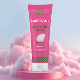 Gel para Massagem Corporal Beijável - Sexy Hot Lubricant Algodão Doce | 60g