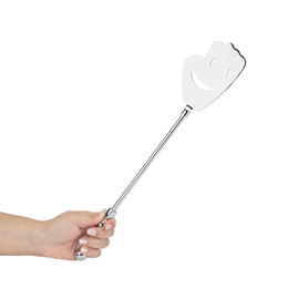 Chibata Feita em Aço com Cabo Anatômico e Mão Sorridente - Spanking Paddle | 43,3 cm