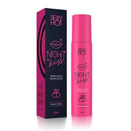 Spray Bucal Refrescante para Sexo Oral - Sexy Hot Night Kiss - 15ml | Disponível em 2 Aromas